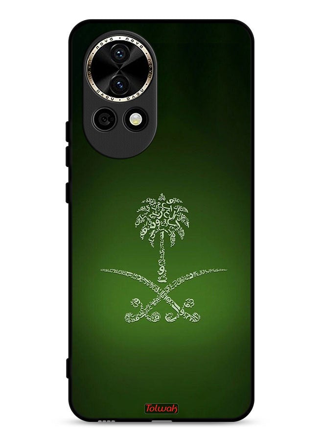 Tolwak غطاء واقي لهاتف هواوي نوفا 13 5G بتصميم قديم يحمل شعار المملكة العربية السعودية - Image 1