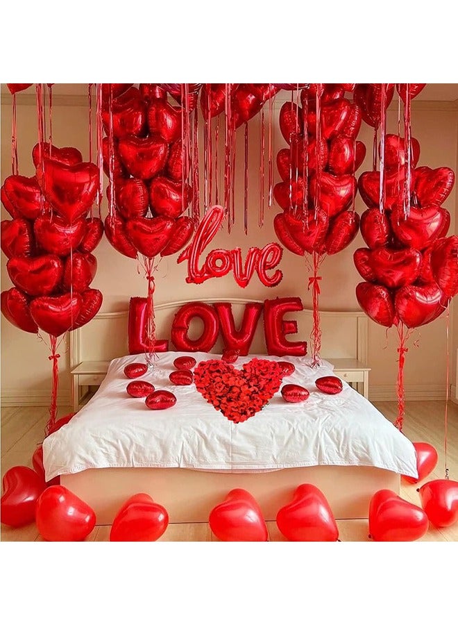 Red Love Heart Balloons Set Valentine's Day Confession Balloons Set - Image 4