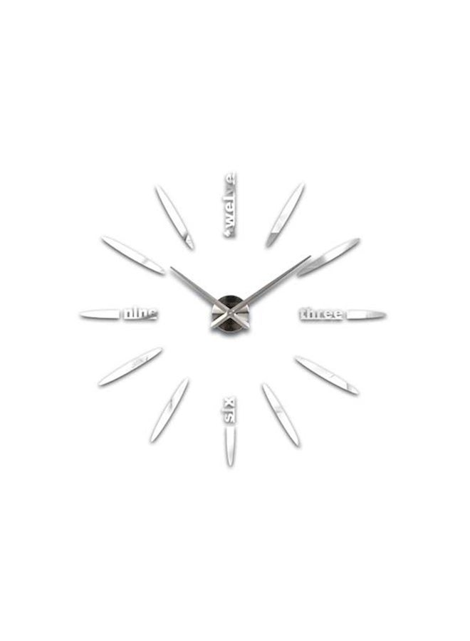 NIBEMINENT Large DIY Quartz 3D Acrylic Sticker Wall Clock Multicolour 