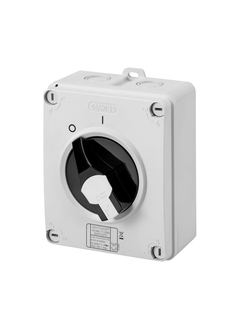 GEWISS 25A 2P  PVC Weatherproof Enclosed Isolator IP66 AC23 GW70416P - pzsku/Z3FDFE1C108B7641F8247Z/45/_/1665659461/7e5164e5-de5d-477c-acac-17760a371506