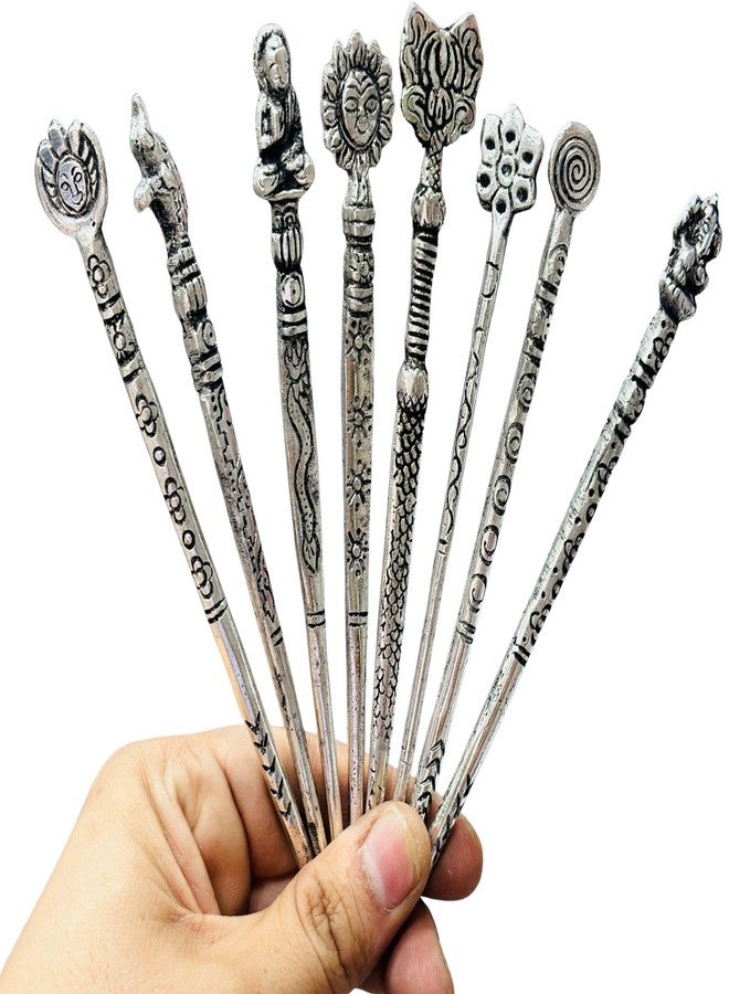 Luxelocks Set of 6 pcs Decorative Hair Sticks Set, Vintage Silver Metal Design, Bun Holder Hair Pins for Women - Image 1