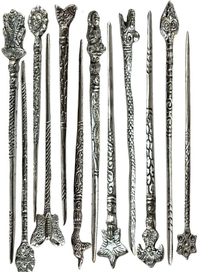 Luxelocks Set of 6 pcs Decorative Hair Sticks Set, Vintage Silver Metal Design, Bun Holder Hair Pins for Women - Image 5