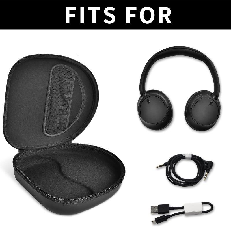 PAIYULE حافظة سماعات الرأس لسوني WH-CH720N WH-CH520 WH-1000XM4 لسوندكور Q20i Q20 Q30 لجهاز JBL Tune 720BT 510BT سماعات إلغاء الضوضاء، حقيبة سفر لاسلكية (صندوق فقط)(أسود) - Image 2