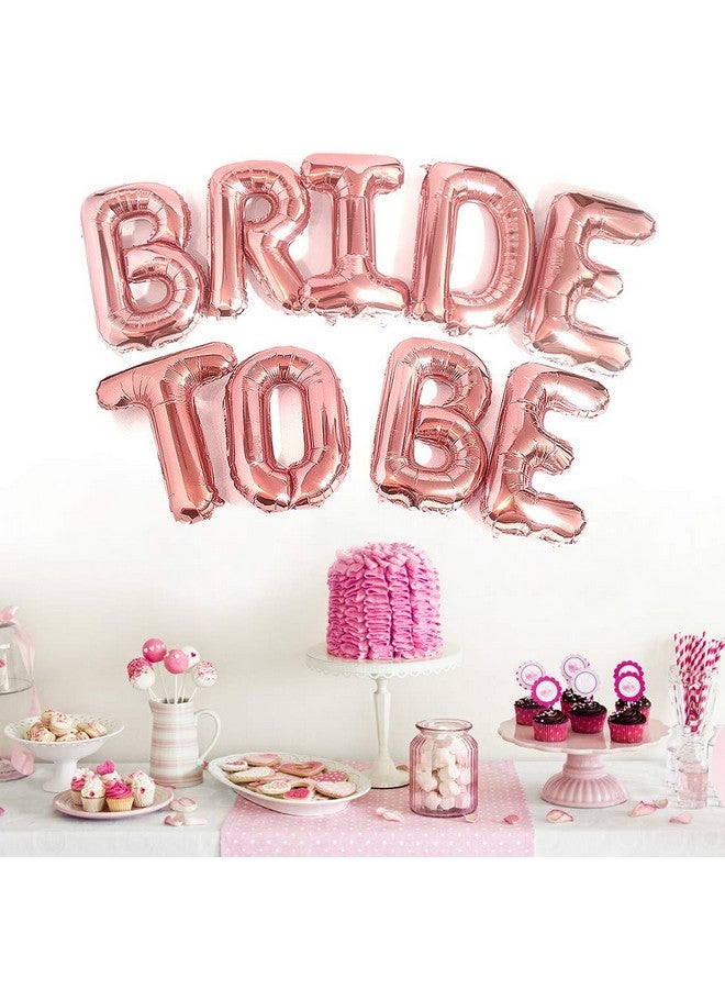 PartyForever Big Bride To Be Balloons Rose Gold 16" Letters Banner Bachelorette Party Decorations Kit Hen Party Supplies And Favors Bridal Shower And Hen Party Decorations Set - Image 2