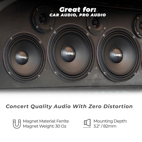 DS18 PRO-X8M Loudspeaker - 8", Midrange, Red Steel Basket, 550W Max, 275W RMS, 8 Ohms - Premium Quality Audio Door Speakers for Car or Truck Stereo Sound System (1 Speaker), Classic - Image 3