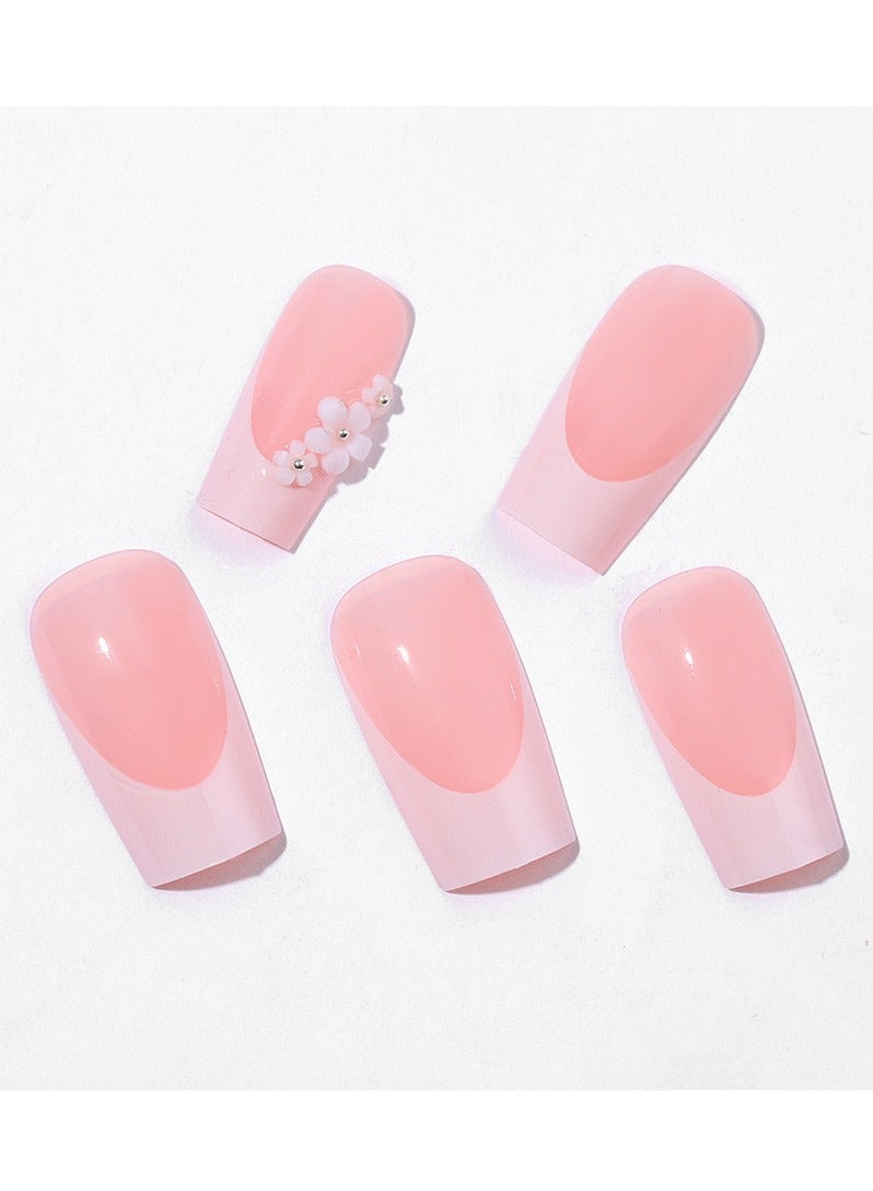 جوسكوين أظافر ضغط 24 قطعة، أظافر ضغط طويلة على شكل لوز بأسلوب أوروبي وأمريكي مزينة بالزهور، تتميز بتصميم متدرج وردي جميل. هذه المجموعة تعرض الفردية والسحر بشكل مثالي، مما يجعلها خيارًا عصريًا مناسبًا لمناسبات متنوعة! أظافر أكريليك مزيفة مع مجموعة لاصق. - Image 5