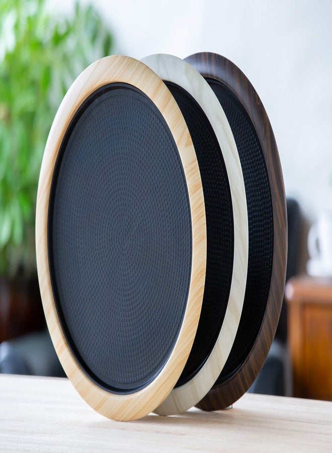 Service Ideas TR1412RILW Tray with Removable Insert, 12" Round, Stainless Steel, Light Wood - Image 3