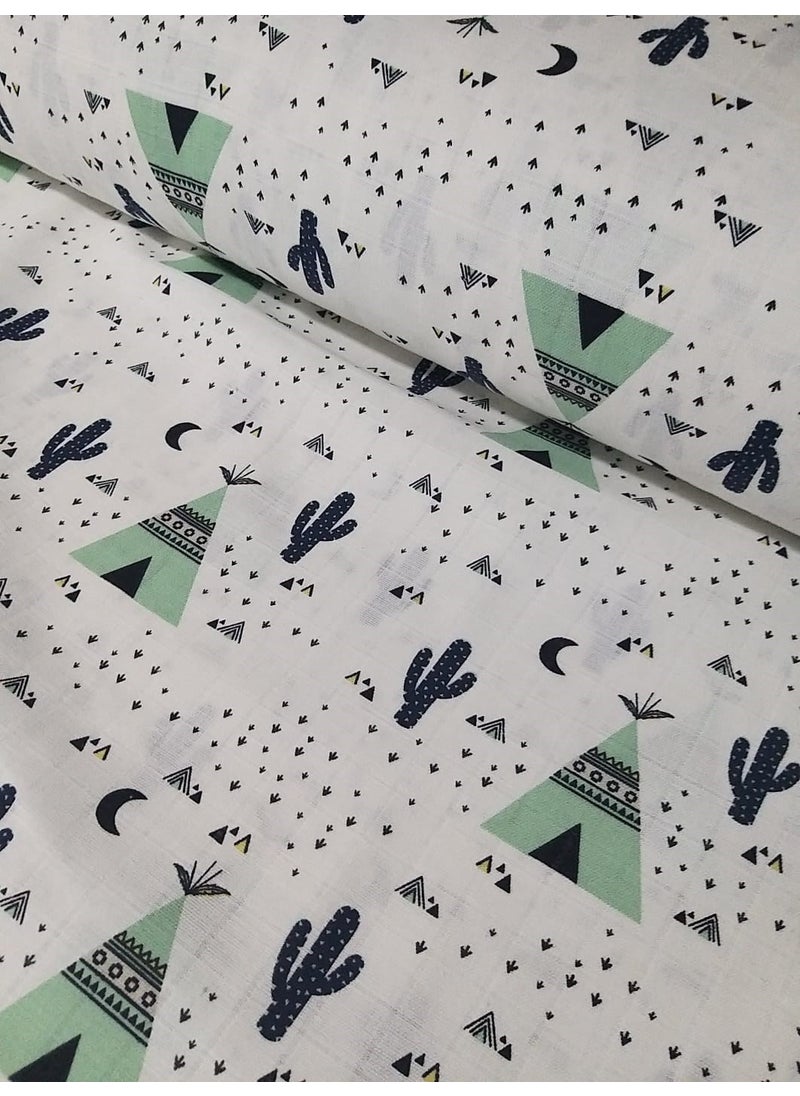 Baby Meva - Multi-Purpose Muslin Blanket 01-Red Stream Tent 100x100 cm - Image 1