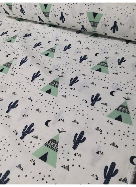 Multi-Purpose Muslin Blanket 01-Red Stream Tent 100x100 cm