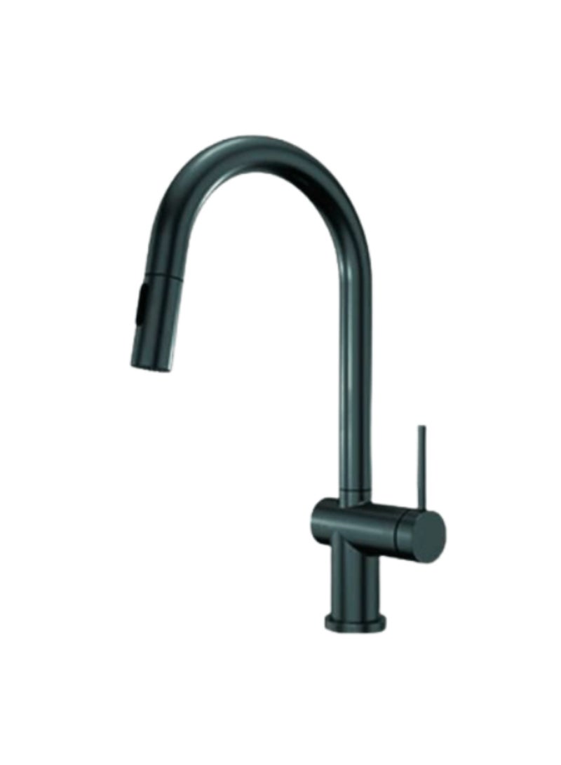 SUIZAK Kitchen Faucet with Pull Out Spray - SZF11803GG, Stainless Steel 304 Body & Handle, Gun Grey Finish, Ceramic Cartridge (500K Cycles), 360° Rotation, Magnetic 2-Function Sprayer, Single Hole Installation - Image 1
