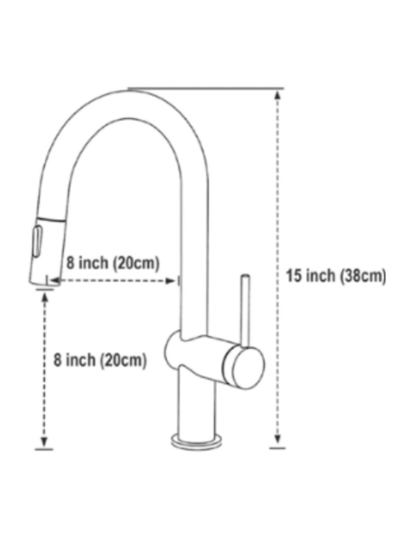 SUIZAK Kitchen Faucet with Pull Out Spray - SZF11803GG, Stainless Steel 304 Body & Handle, Gun Grey Finish, Ceramic Cartridge (500K Cycles), 360° Rotation, Magnetic 2-Function Sprayer, Single Hole Installation - Image 2