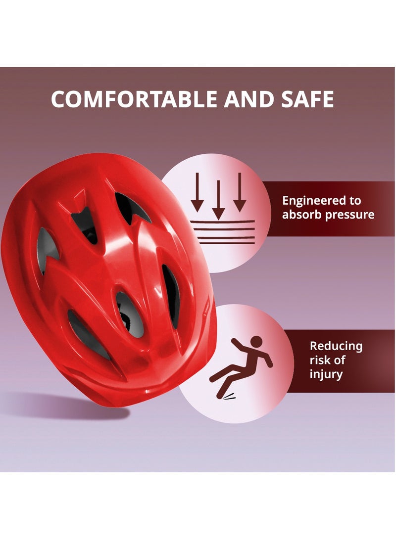 ENDLESS  - Endless EL1026 Multi Utility Sports Helmet for Cycling, Skating, Skateboarding | Red | Material : ABS, EPS | With High Density EPS (Thermocol) Padding, Soft Cushion and Adjustable Strap for Best Fit - Image 1