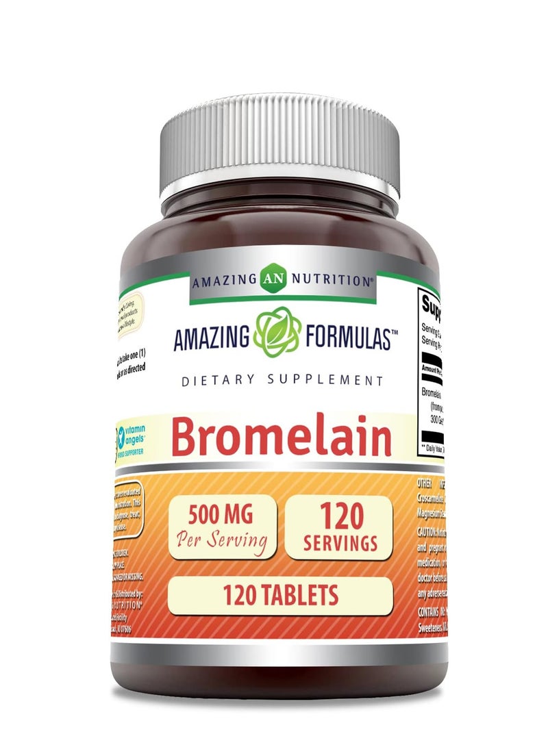 Amazing Nutrition Bromelain 500mg 120 servings 120 Tablets - Image 1
