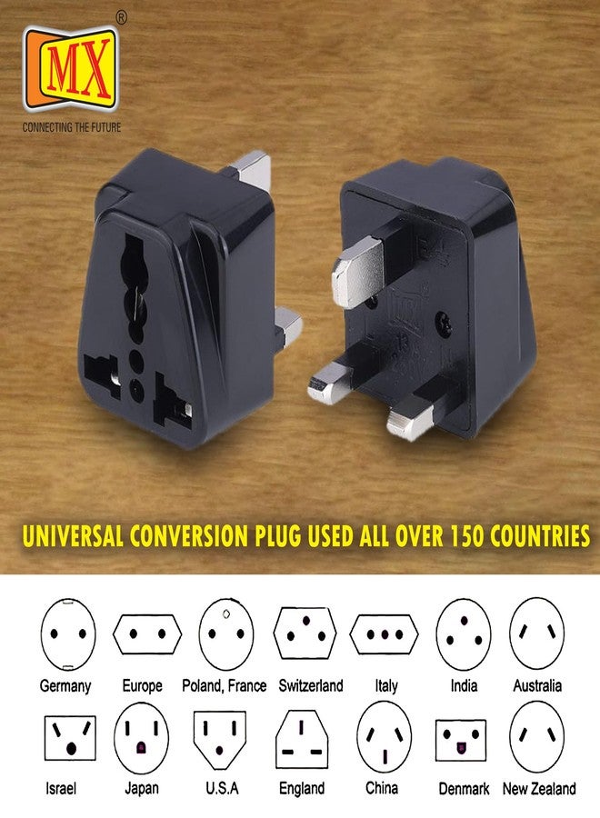 MX UK Adapter for Indian Pins Type G Plug Adapter India to UAE Hong Kong Dubai Singapore Universal Travel Adapter Ireland Plug Travel Adapter 3-Prong Flat Pin Converter Socket Pack of 3 - Image 5