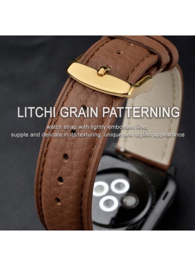 ANNEFIT Watch Band 16mm, Quick Release Textured Padded Leather Straps with Gold Buckle for Men and Women (Brown)  - Image 4