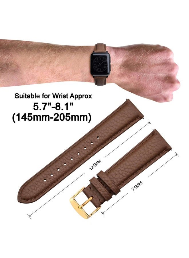 ANNEFIT Watch Band 16mm, Quick Release Textured Padded Leather Straps with Gold Buckle for Men and Women (Brown)  - Image 3