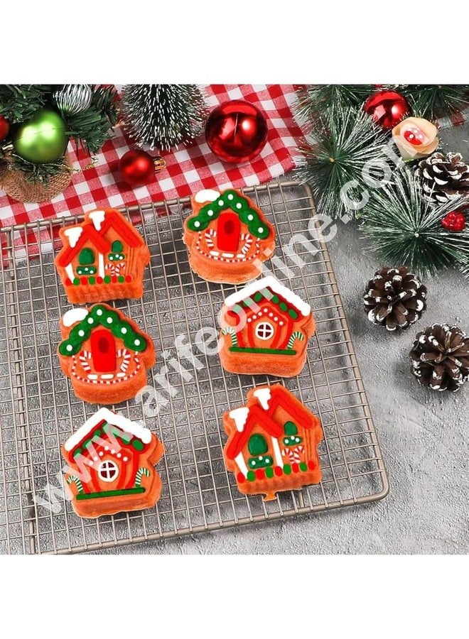 CAKE DECOR™ 6 Cavity 3D Gingerbread House Silicone Mold - Christmas Village Theme, Non-Stick, Food Grade, Oven Safe, Ideal for Cakes, Chocolates, Desserts, DIY Crafts - Image 5