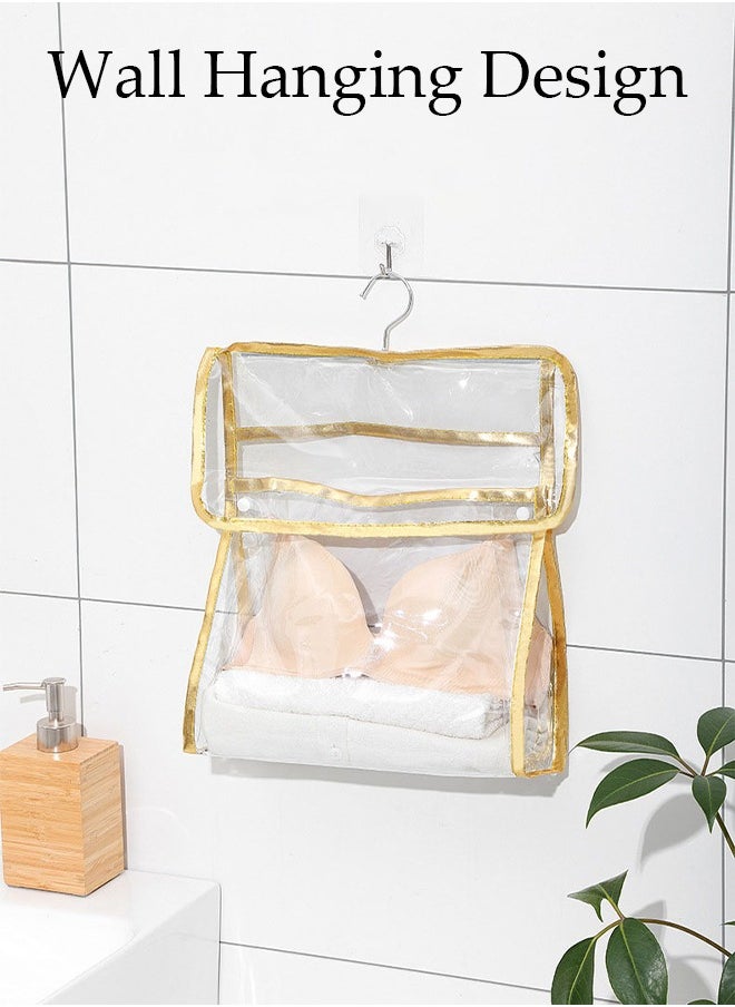 DUNISO 2pcs Clear Storage Bag for Bathroom, Waterproof Storage Organizer with Button and Hook, Clear Moisture Proof Dust Cover Bag Purse Organizer for Cloth Bags for Closet Hanging  - Image 5