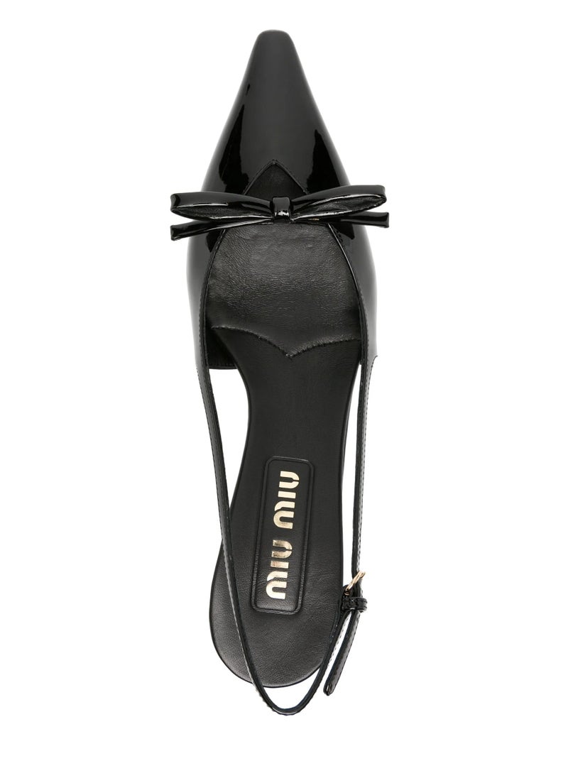 Miu Miu Miu Miu 75mm Bow-Embellished Slingback Pumps  - Image 4