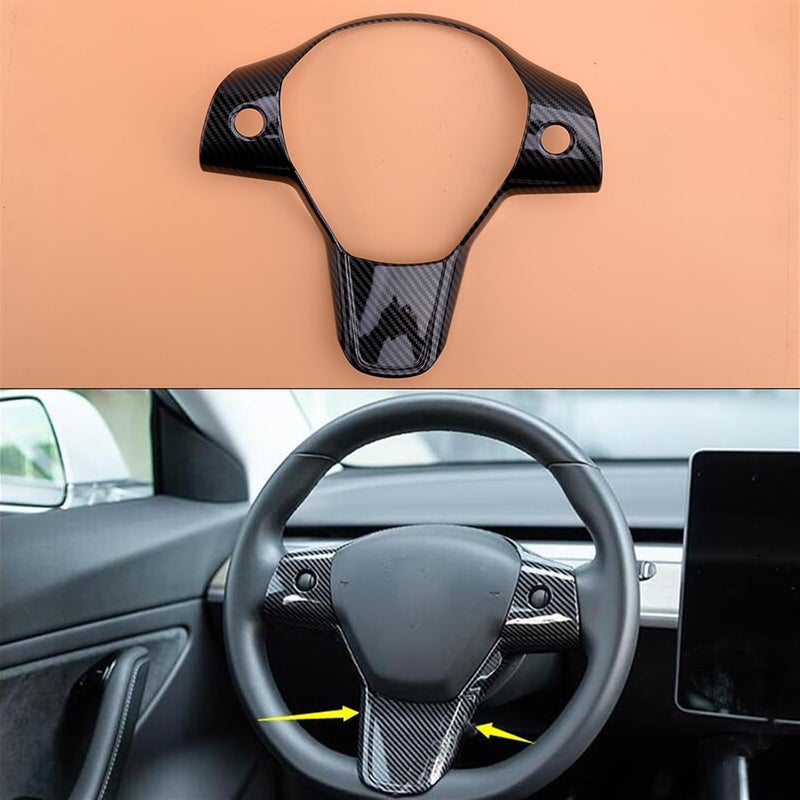 Wivplex Carbon Fiber Steering Wheel Cover Trim for Tesla Model 3 - Image 4