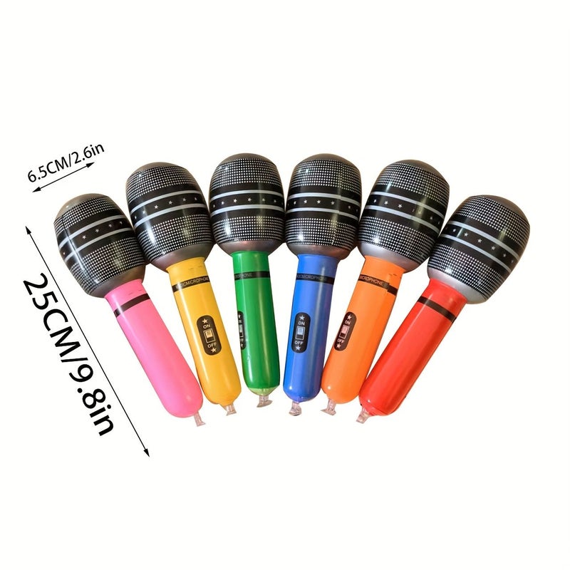 18pcs Inflatable Microphone Props Multicolor Party Decoration Birthday Supplies - Image 3