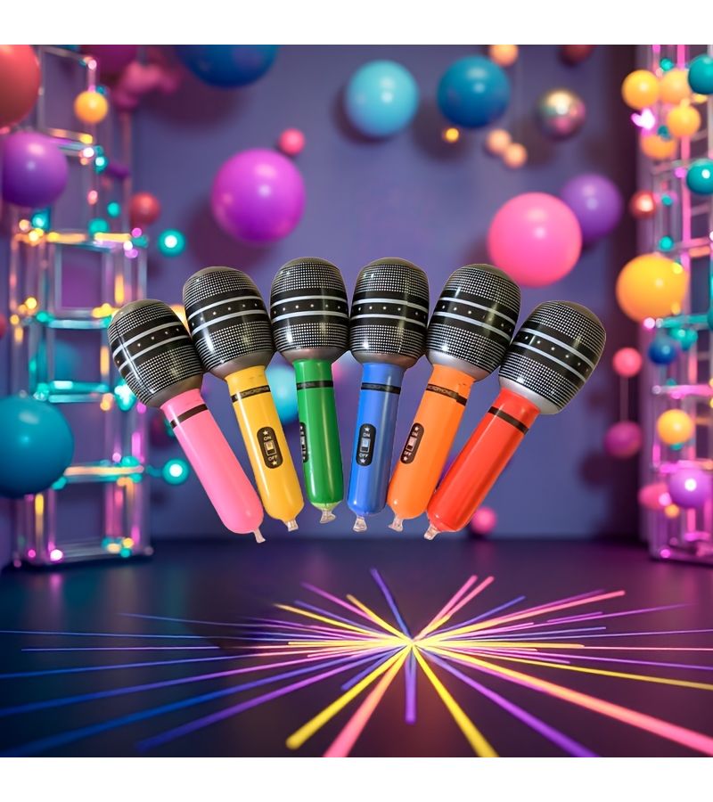 18pcs Inflatable Microphone Props Multicolor Party Decoration Birthday Supplies - Image 1