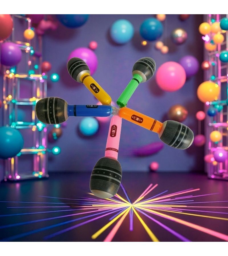 18pcs Inflatable Microphone Props Multicolor Party Decoration Birthday Supplies - Image 2