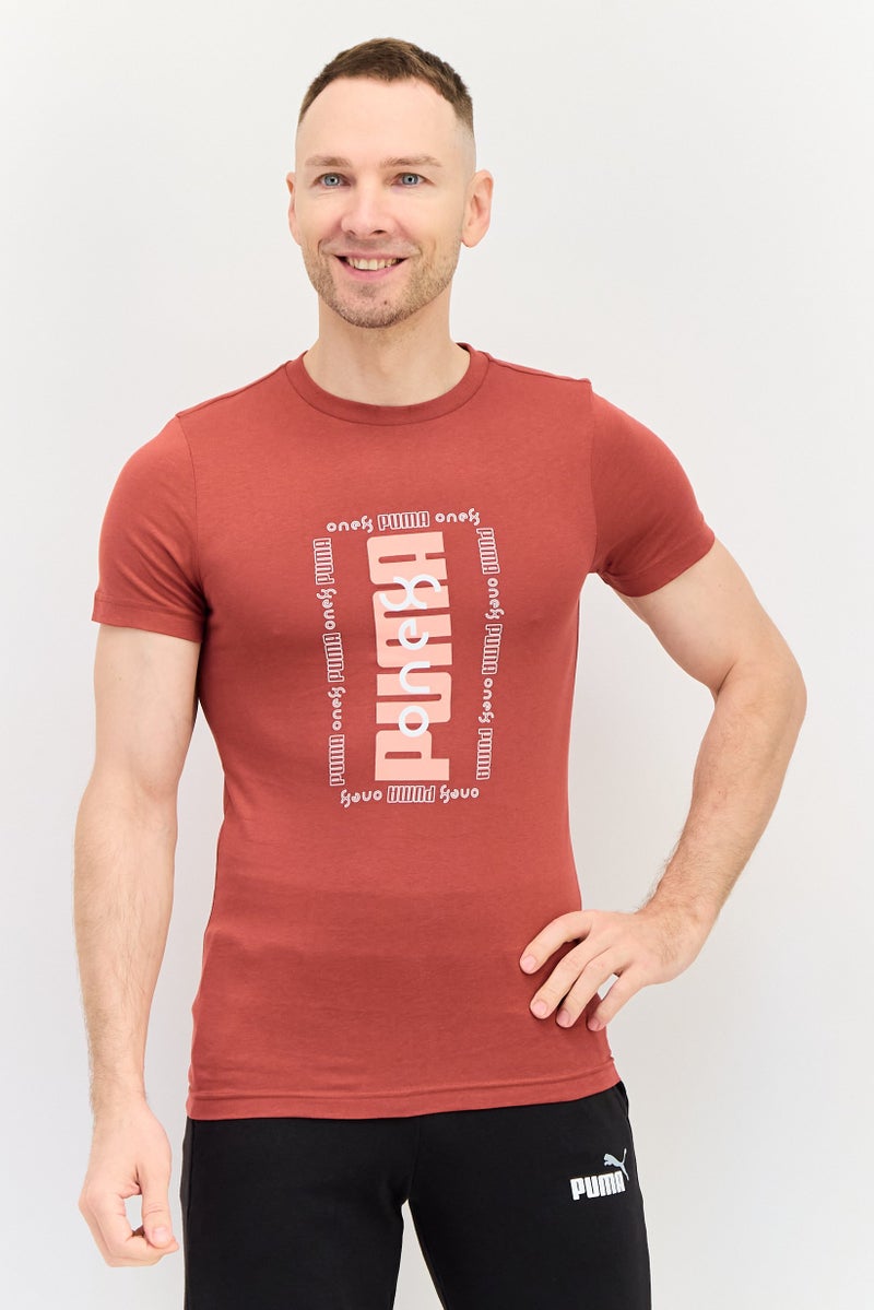 PUMA Men Sportswear Fit Short Sleeve Outdoor T-Shirt, Dark Brown - Image 1