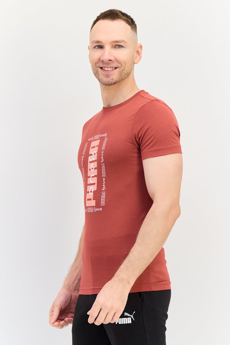 PUMA Men Sportswear Fit Short Sleeve Outdoor T-Shirt, Dark Brown - Image 3