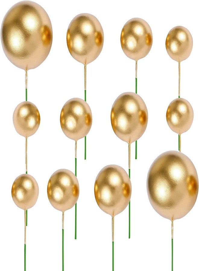 BAKING SET مجموعة تزيين الكيك: ٢٠ قطعة من كرات تزيين الكيك الذهبية، ٤ أحجام متنوعة، زينة كيك على شكل كرة، زينة كيك عيد ميلاد سعيد ١ - Image 1