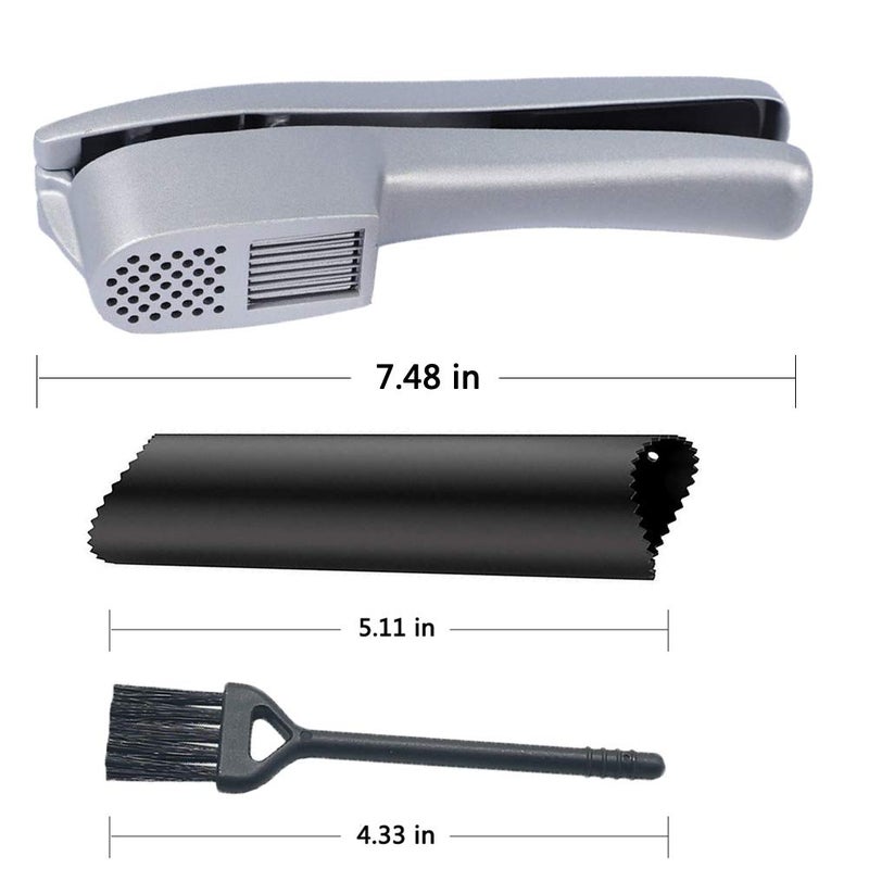 ANERONG Garlic Press, 2 in 1 Garlic Mince and Garlic Slice with Garlic Cleaner Brush and Silicone Tube Peeler Set. Easy Squeeze, Rust Proof, Dishwasher Safe, Easy Clean. - Image 5