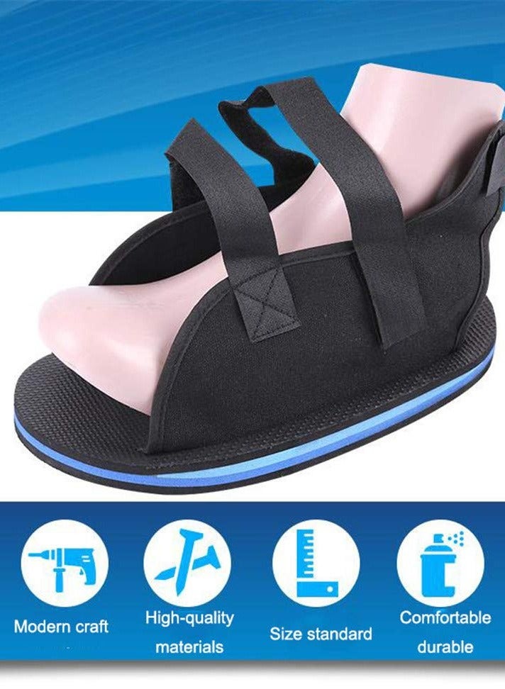 MEGA Post Op Shoe Broken Toe Open Walking Shoe Lightweight Surgical Foot Protection Cast Boot Adjustable Straps for Ankle Injures Support Bunion Hammertoe Post Surgery Brace Foot Fracture Orthopedic Shoe ( M) Size: Medium - Image 3