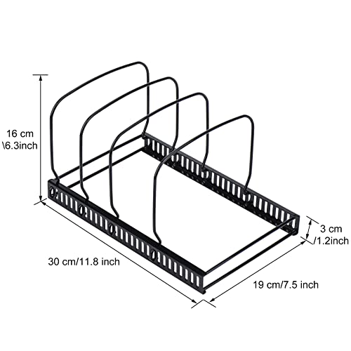 Toplife 10+ Bakeware Organizer Rack for Kitchen Bakeware, Cookware, Dinnerware, Cutting Boards, Plates, Pot and Pan Lids (Black) - Image 2