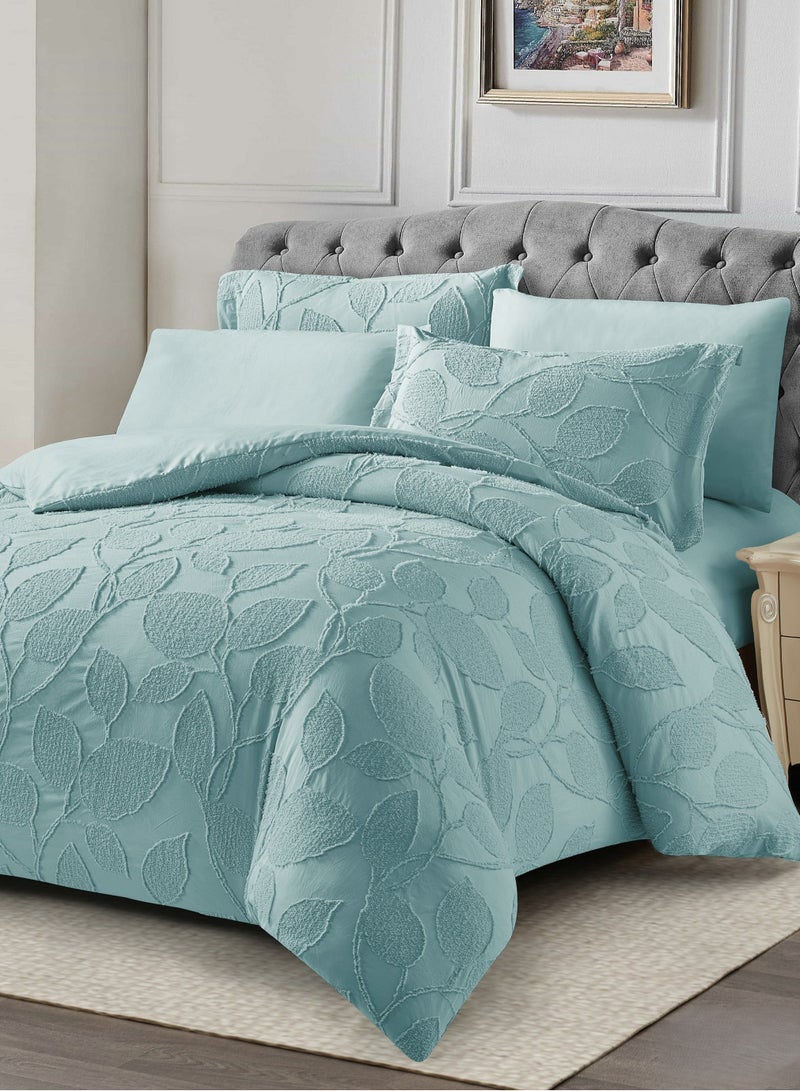 Duoduo home طقم لحاف مريح مقصوص بتقنية 3D مكون من 6 قطع مع 1 لحاف (220×240) 1 ملاءة مشدودة 4 أغطية وسائد، لحاف ناعم لجميع الفصول بحجم كينغ - Image 1