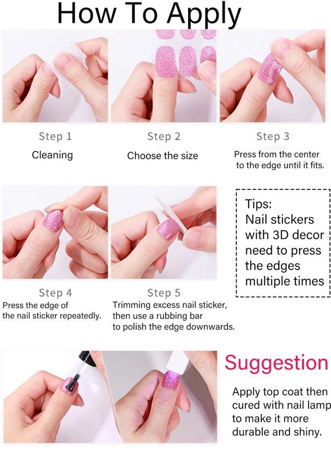 Wahrshei Gel Nail Strips No UV, Classic French, UV Free, Long Lasting Gel Stickers - Contains 22 Wraps, 1 Prep Pad, 1 File - Image 4