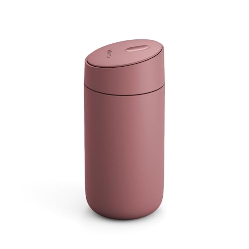 Fellow 12 oz Carter Slide Travel Mug OneHanded Slide Lid Vacuum Insulated Stainless Steel Tumbler with Ceramic Interior for Hot and Cold Drinks LeakProof and Dishwasher Safe Desert Rose - Image 1