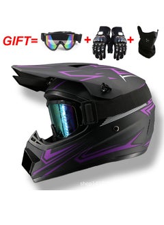 Motocross Helmet Fashion Youth Helmet Unisex With Goggles, Gloves And Mask, Dirt Bike ATV Helmet Unisex With Adjustable Visor Motocross Helmet UTV Downhill Helmet