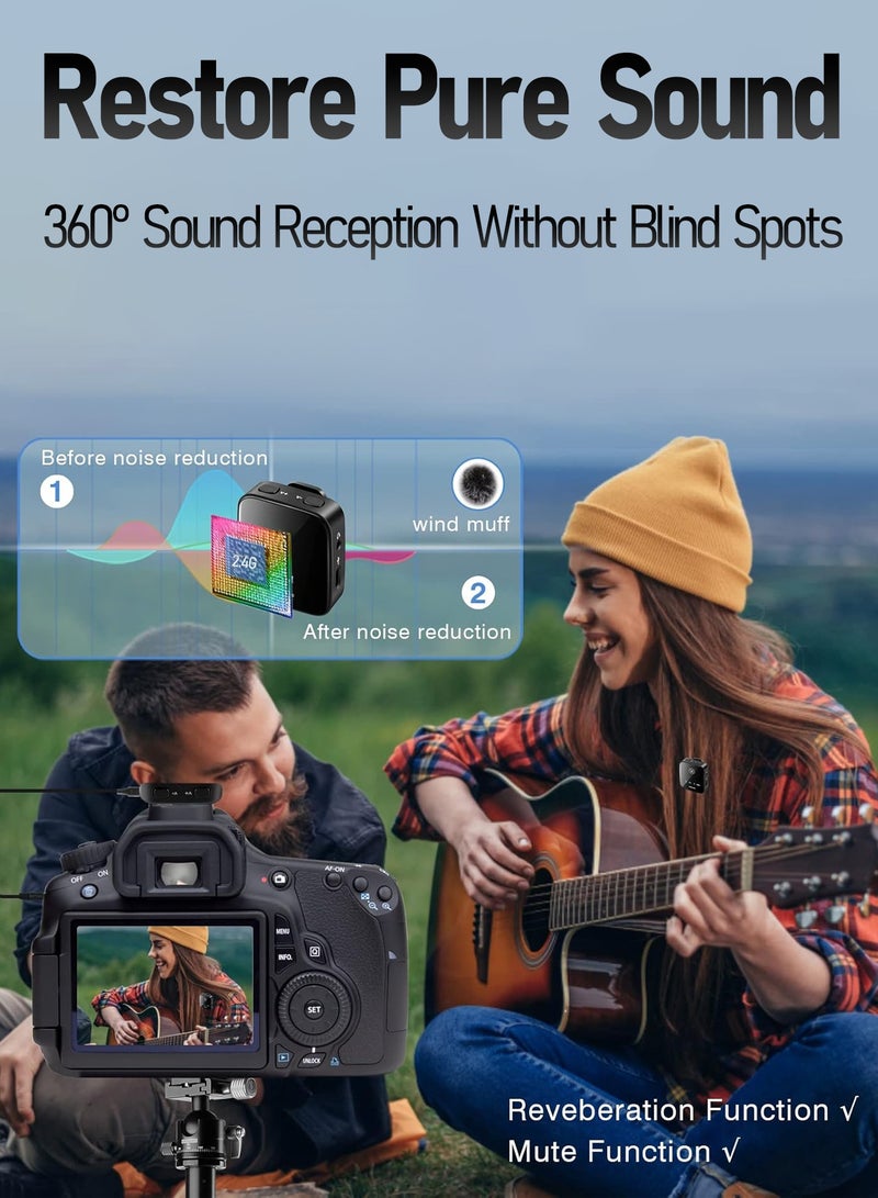 Wireless Lavalier Mic: 3in1 TikTok Live Video Recording Mini Microphone - 2.4G Noise Cancelling for iPhone, Android, Camera - Image 3