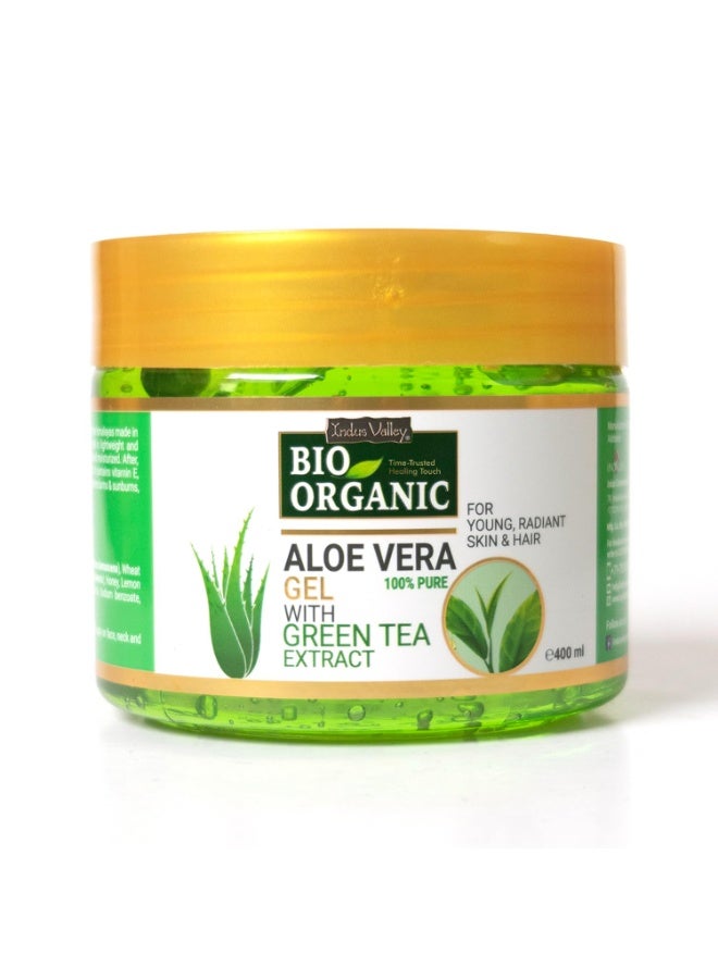 Indus Valley Bio Organic Pure Natural Non-Toxic Aloe Vera Gel smooth gel for Acne, Scars, Glowing, Radiant And Moisturise Skin -400 ml - Image 1