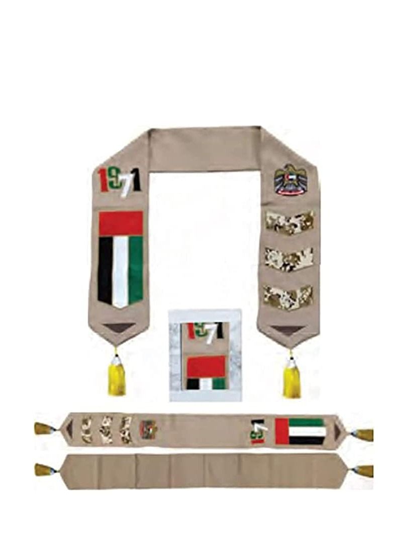 UAE Scarf for celebrating  UAE National day or Flag day for Men and women and kids (Design 2)