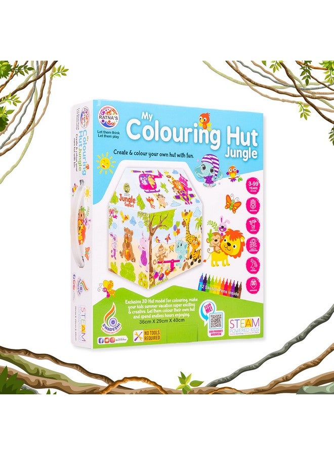 RATNA'S My Colouring Hut Jungle Theme (36 x 29 x 40 cm) DIY for Kids 3+Years - Image 1