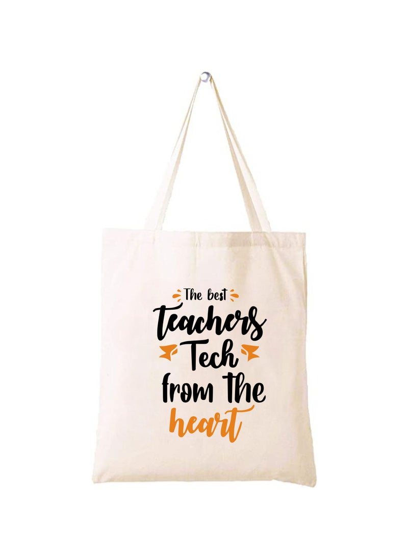 Generic Teacher's day Gift Cotton Bag with Funny Design - Reusable Canvas Tote Bag - Eco Friendly - Lightweight - Grocery Shopping Bag - Gifts for Teacher - School - Office - Travel  - Image 1