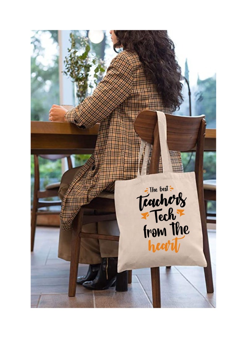 Generic Teacher's day Gift Cotton Bag with Funny Design - Reusable Canvas Tote Bag - Eco Friendly - Lightweight - Grocery Shopping Bag - Gifts for Teacher - School - Office - Travel  - Image 3