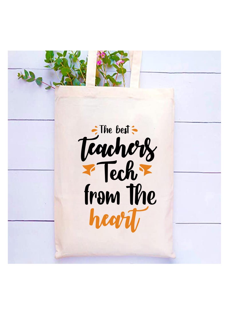 Generic Teacher's day Gift Cotton Bag with Funny Design - Reusable Canvas Tote Bag - Eco Friendly - Lightweight - Grocery Shopping Bag - Gifts for Teacher - School - Office - Travel  - Image 2