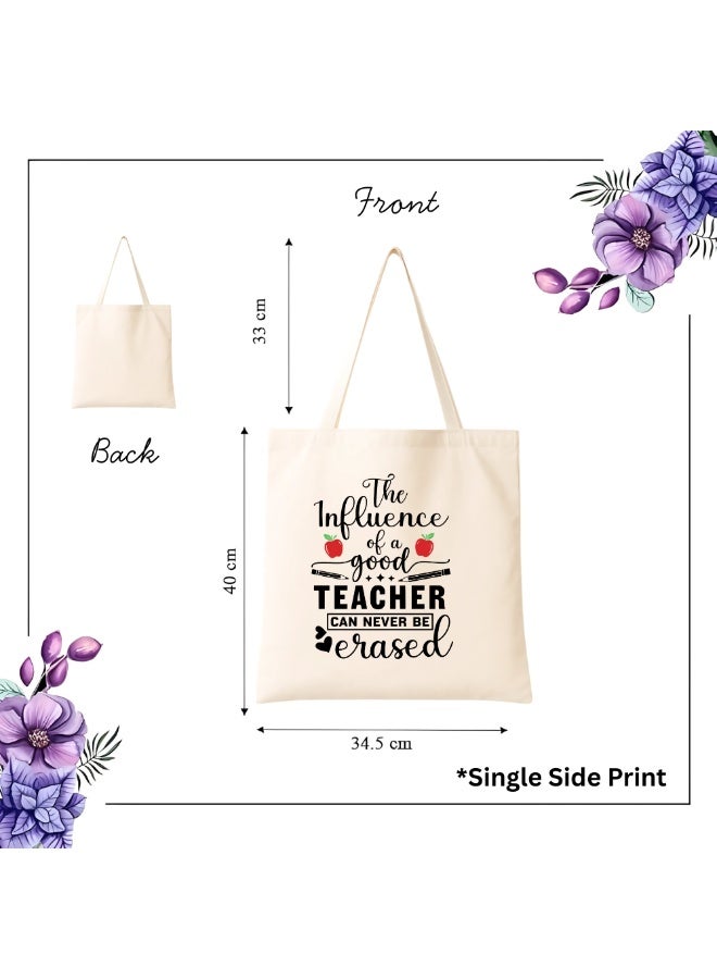 Teacher's day Gift Cotton Bag with Funny Design - Reusable Canvas Tote Bag - Eco Friendly - Lightweight - Grocery Shopping Bag - Gifts for Teacher - School - Office - Travel - Image 4