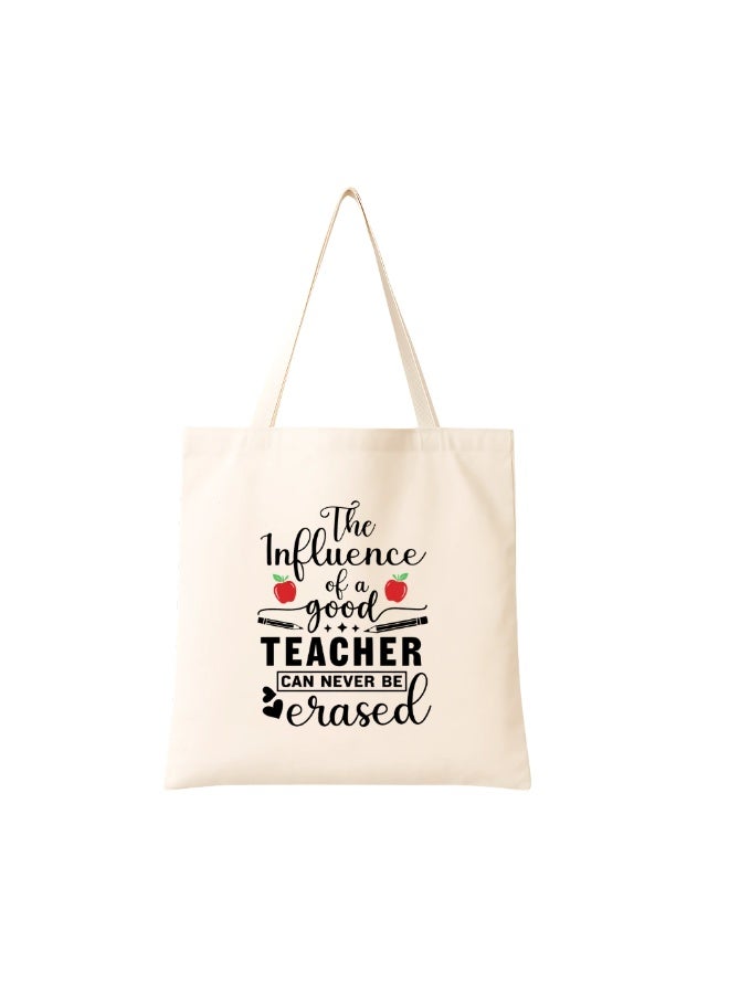 Teacher's day Gift Cotton Bag with Funny Design - Reusable Canvas Tote Bag - Eco Friendly - Lightweight - Grocery Shopping Bag - Gifts for Teacher - School - Office - Travel - Image 1