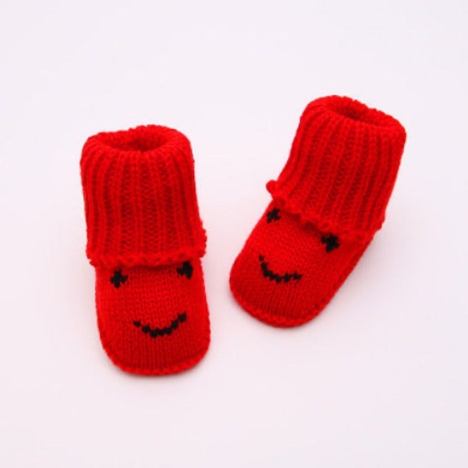 Qi Ta Handmade Knitted Baby Socks Shoes for Newborns, Cotton Breathable Anti-Slip Winter Spring Autumn, 0-3-6 Months, Cartoon Style - Image 1