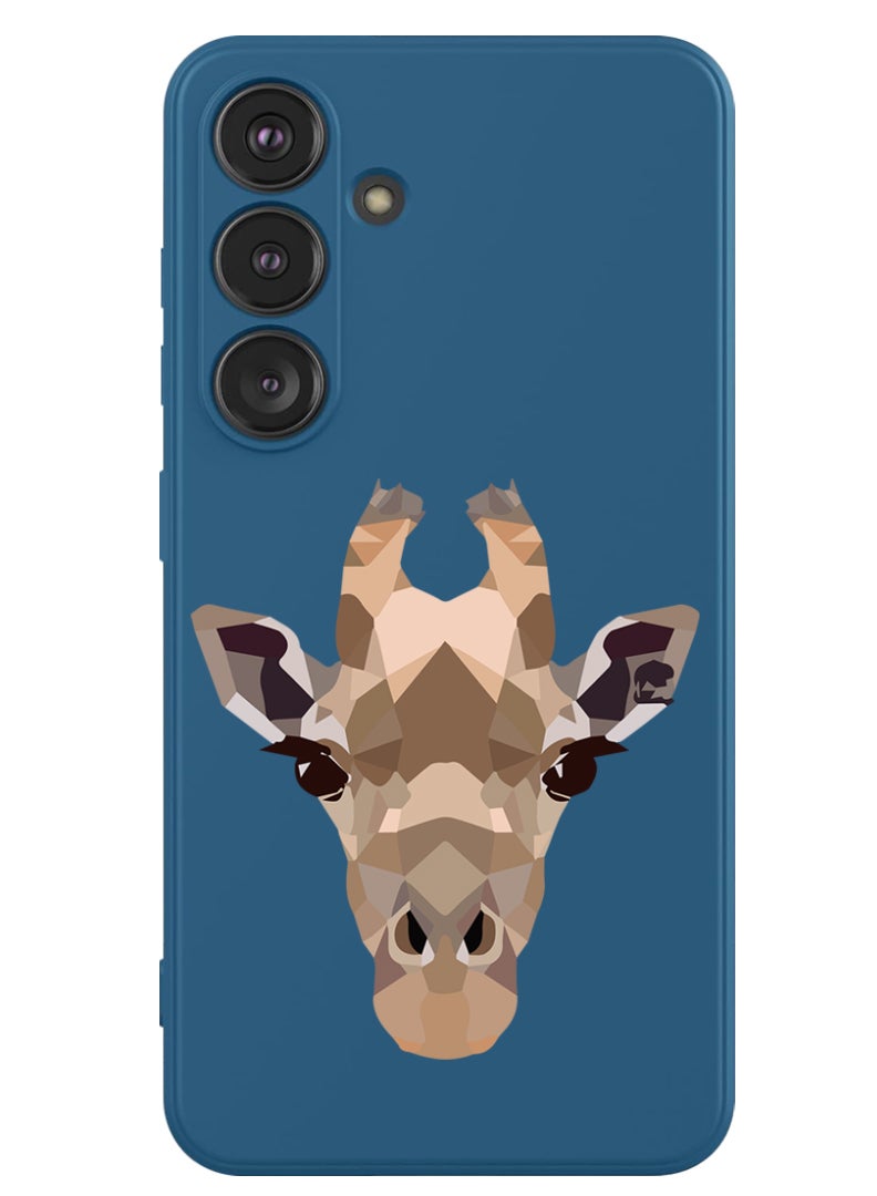 Theodor Protective Slim Fit Case Liquid Silicone Cover with Full Body Protection Anti-Scratch Shockproof Case For Samsung Galaxy S24 (Blue) - Girrafe-01 - Image 1