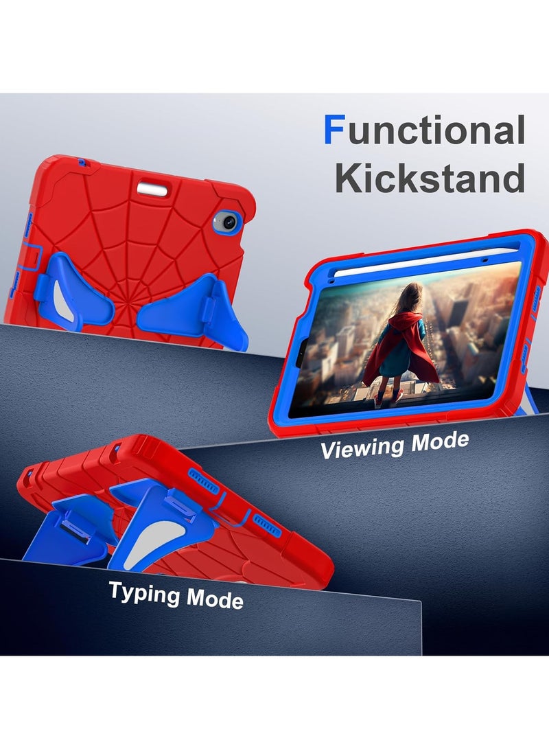 VKL Case for iPad Mini 7 2024/iPad Mini 6 2021 8.3 inch,Kids Friendly Case with Pencil Holder,Foldable Kickstand Thickned Cornor Heavy Duty Shockproof iPad Mini 7/6 Cover (Red Blue) - Image 5