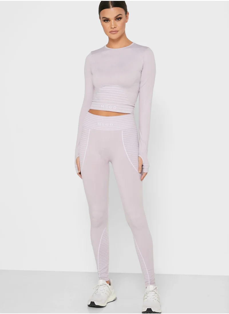 Missguided Logo Band High Waist Leggings